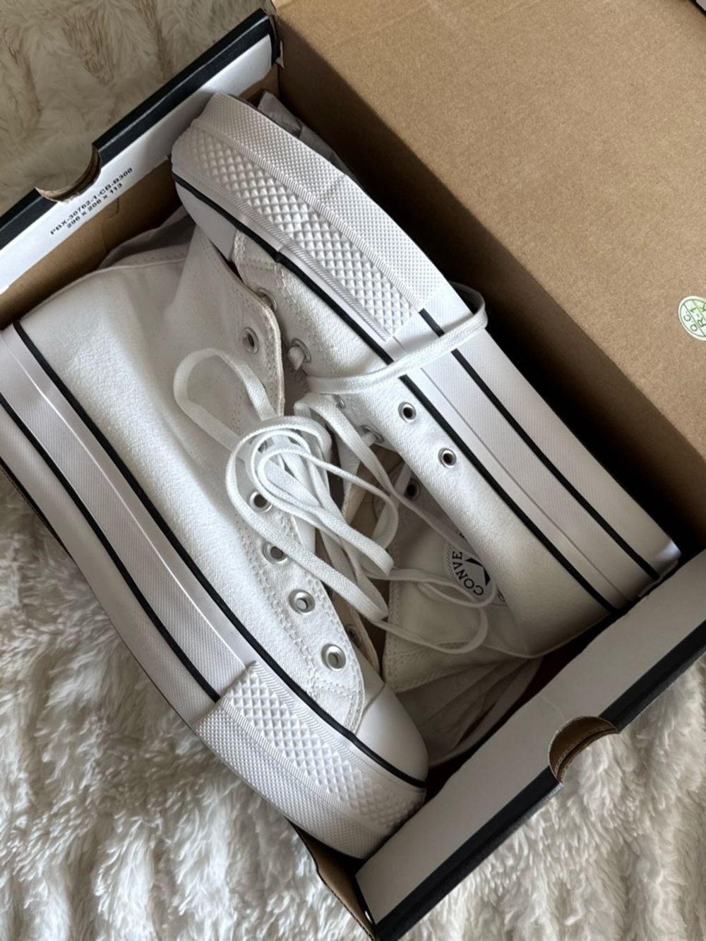 Converse White High-Top Platform Canvas Sneakers - Women